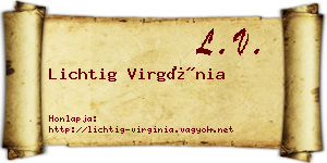 Lichtig Virgínia névjegykártya